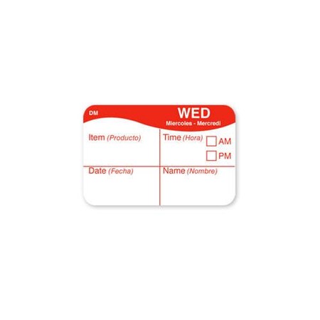 Daymark DissolveMark 1 in x 1 1/2 in Wednesday Label 1124703